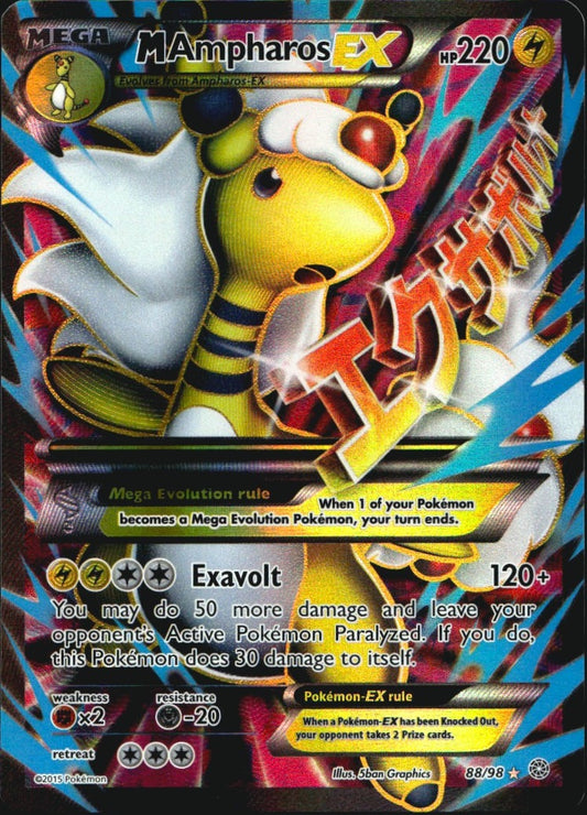 M Ampharos EX 88/98 Rare Ultra Ancient Origins Pokemon Near Mint