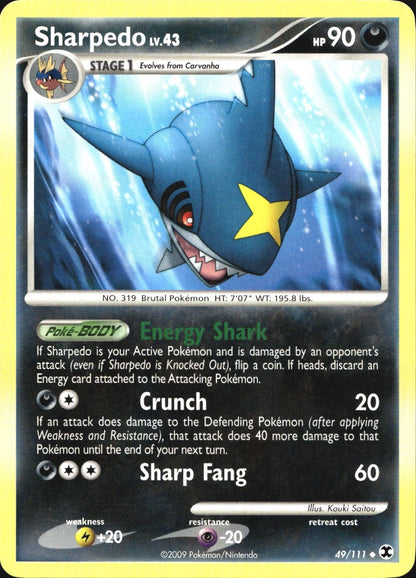 Sharpedo 49/111 Uncommon Rising Rivals Pokemon Near Mint