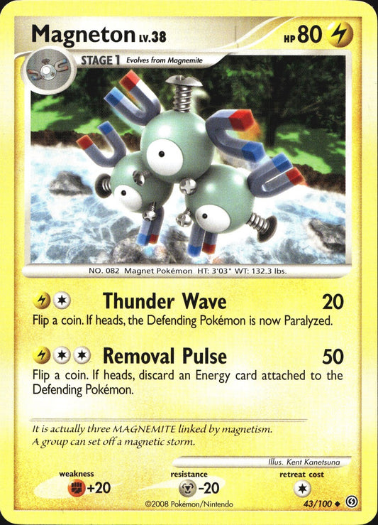 Magneton 43/100 Uncommon Stormfront Pokemon Near Mint