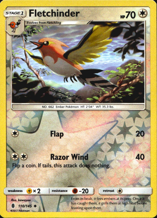 Fletchinder 110/145 Uncommon Guardians Rising Pokemon Reverse Holo Near Mint