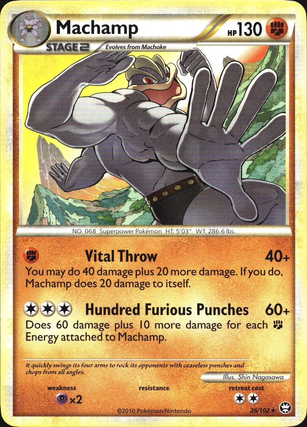 Machamp 26/102 Rare HGSS Triumphant Pokemon Near Mint