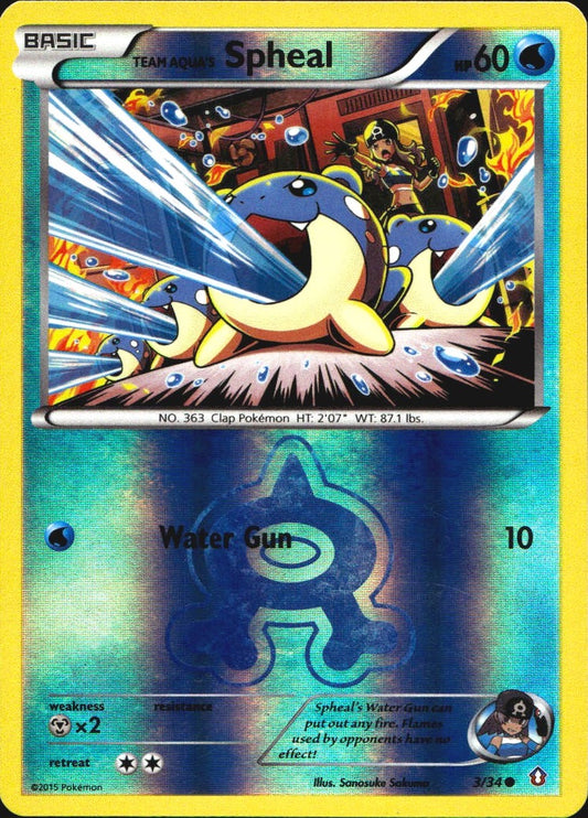 Team Aqua's Spheal 3/34 Common Double Crisis Pokemon Reverse Holo Near Mint