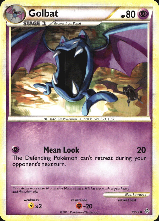 Golbat 30/95 Uncommon HGSS Unleashed Pokemon Near Mint