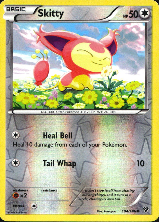 Skitty 104/146 Common XY Pokemon Reverse Holo Near Mint