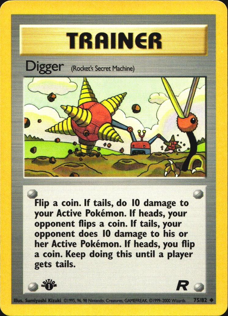 Digger 75/82 Uncommon Team Rocket Pokemon 1st Edition Near Mint
