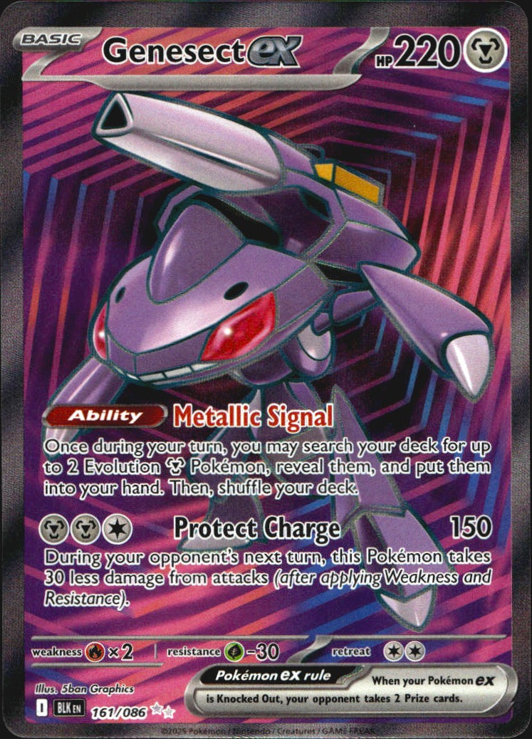 Genesect ex 161/086 Ultra Rare Black Bolt Pokemon Near Mint