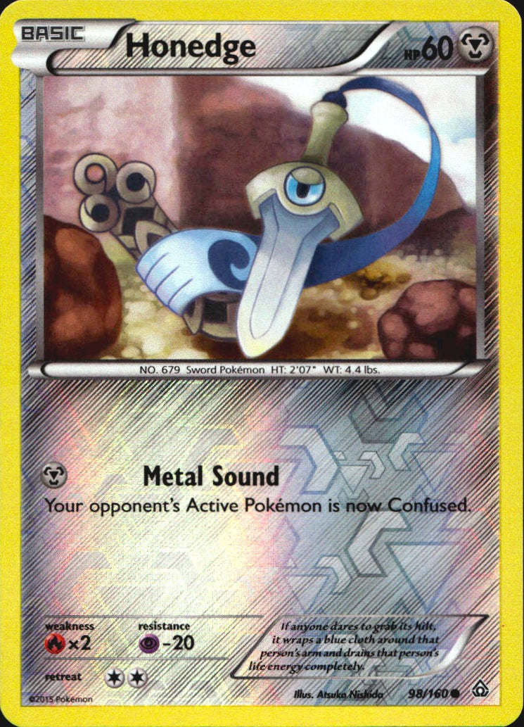 Honedge 98/160 Common Primal Clash Pokemon Reverse Holo Near Mint
