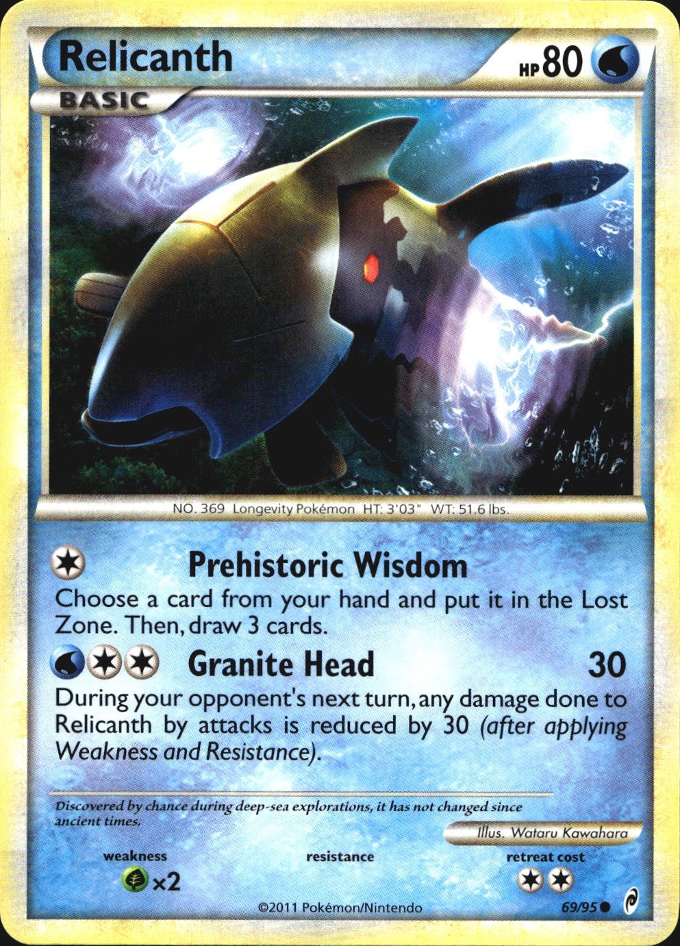 Relicanth 69/95 Common Call of Legends Pokemon Near Mint