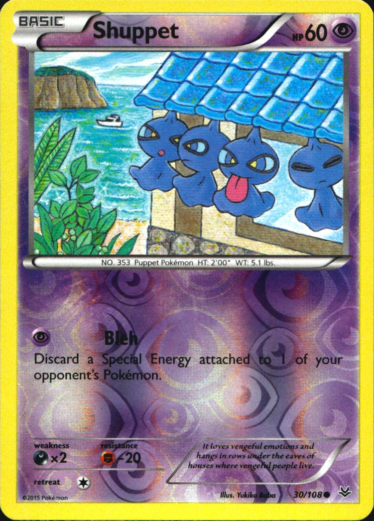 Shuppet 30/108 Common Roaring Skies Pokemon Reverse Holo Near Mint