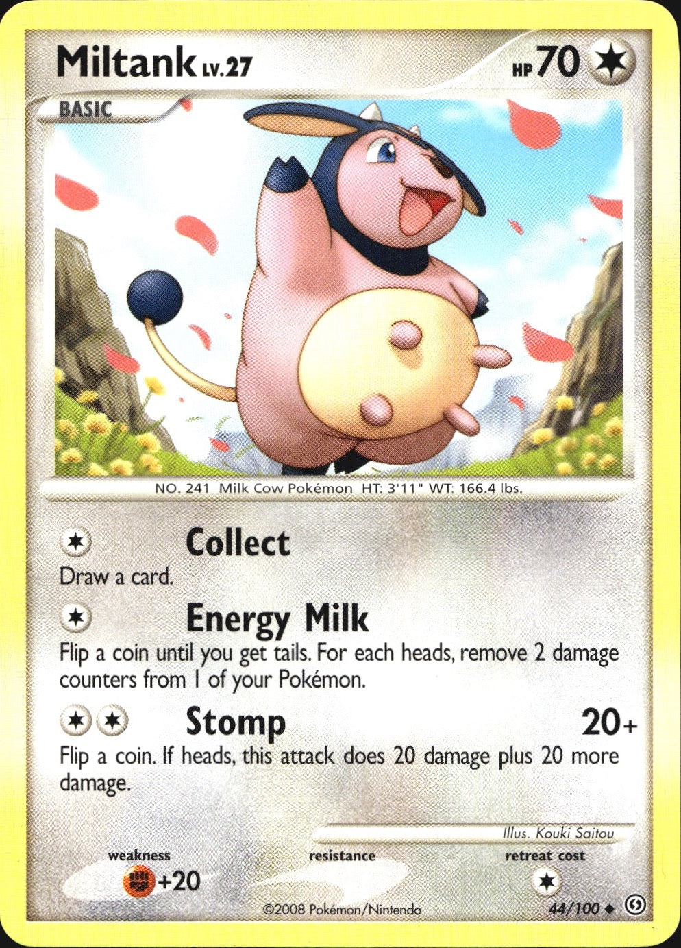 Miltank 44/100 Uncommon Stormfront Pokemon Near Mint