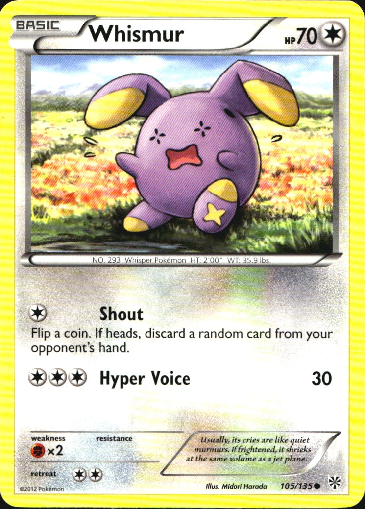 Whismur 105/135 Common Plasma Storm Pokemon Near Mint