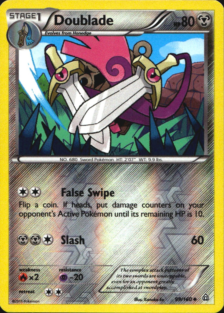 Doublade 99/160 Uncommon Primal Clash Pokemon Reverse Holo Near Mint