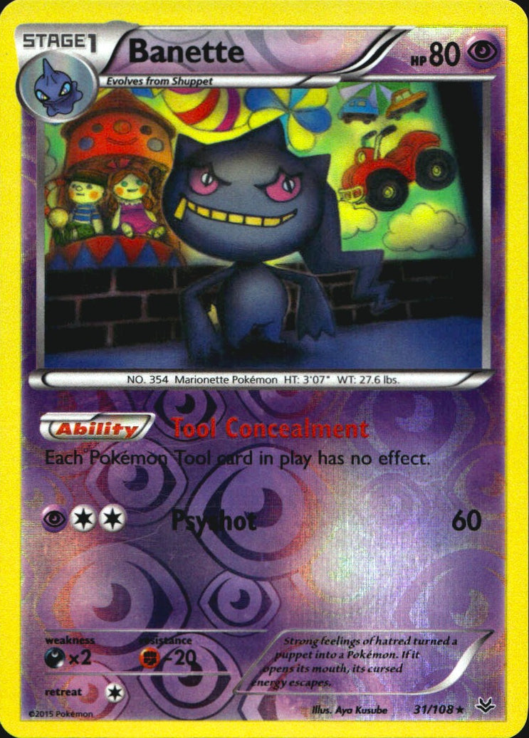 Banette 31/108 Rare Roaring Skies Pokemon Reverse Holo Near Mint