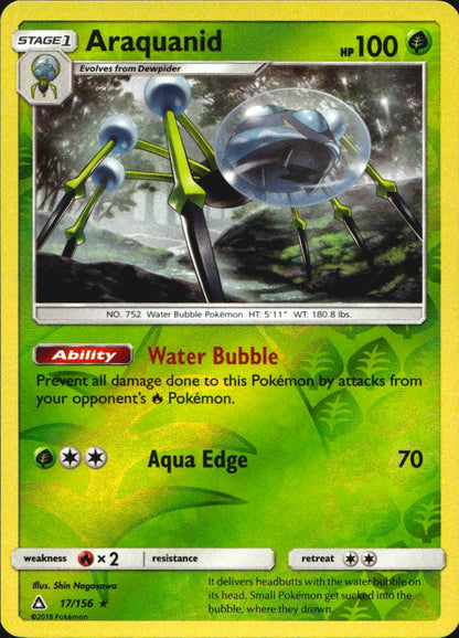 Araquanid 17/156 Rare Ultra Prism Pokemon Reverse Holo Near Mint