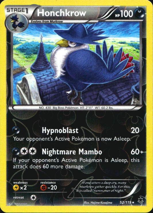 Honchkrow 52/119 Rare Phantom Forces Pokemon Reverse Holo Near Mint
