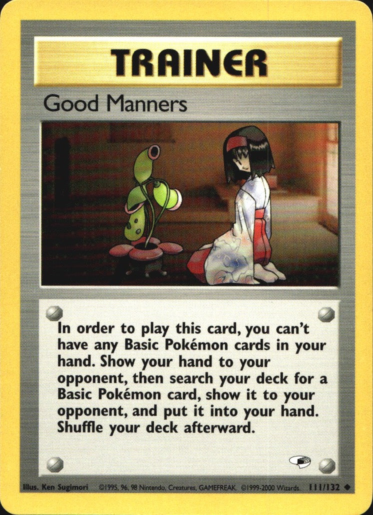 Good Manners 111/132 Uncommon Gym Heroes Pokemon Near Mint