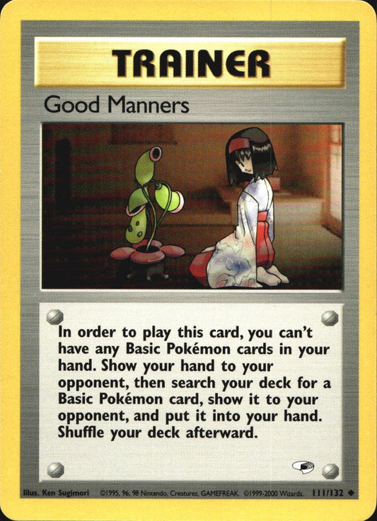 Good Manners 111/132 Uncommon Gym Heroes Pokemon Near Mint