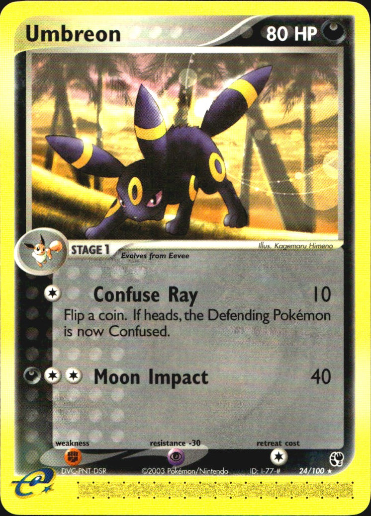 Umbreon 24/100 Rare Sandstorm Pokemon Near Mint