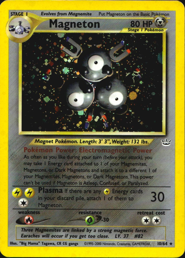 Magneton 10/64 Holo Rare Neo Revelation Pokemon Lightly Played