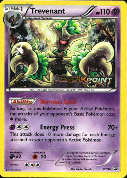 Trevenant XY94 Staff Promo XY Black Star Promos Pokemon Near Mint