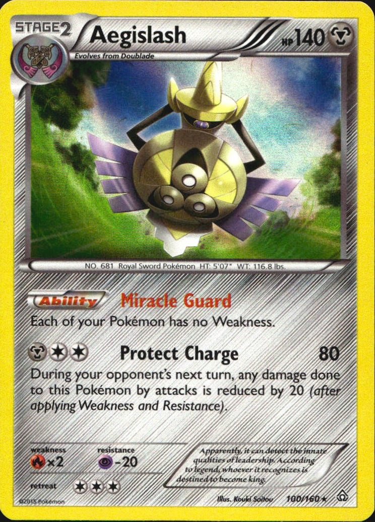Aegislash 100/160 Holo Rare Primal Clash Pokemon Near Mint