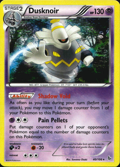 Dusknoir 40/106 Holo Rare Flashfire Pokemon Near Mint