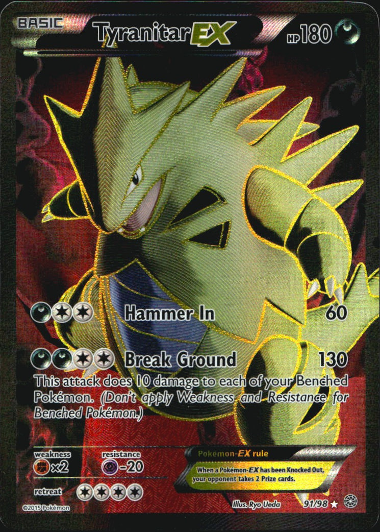 Tyranitar EX 91/98 Rare Ultra Ancient Origins Pokemon Near Mint