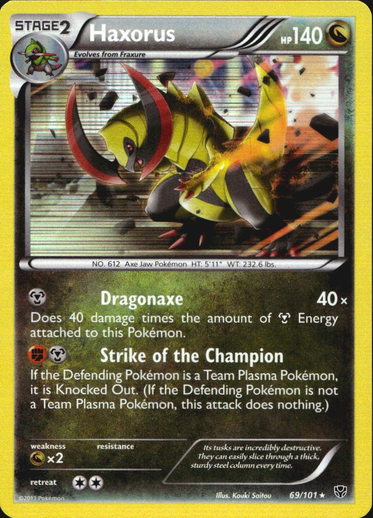 Haxorus 69/101 Holo Rare Plasma Blast Pokemon Near Mint