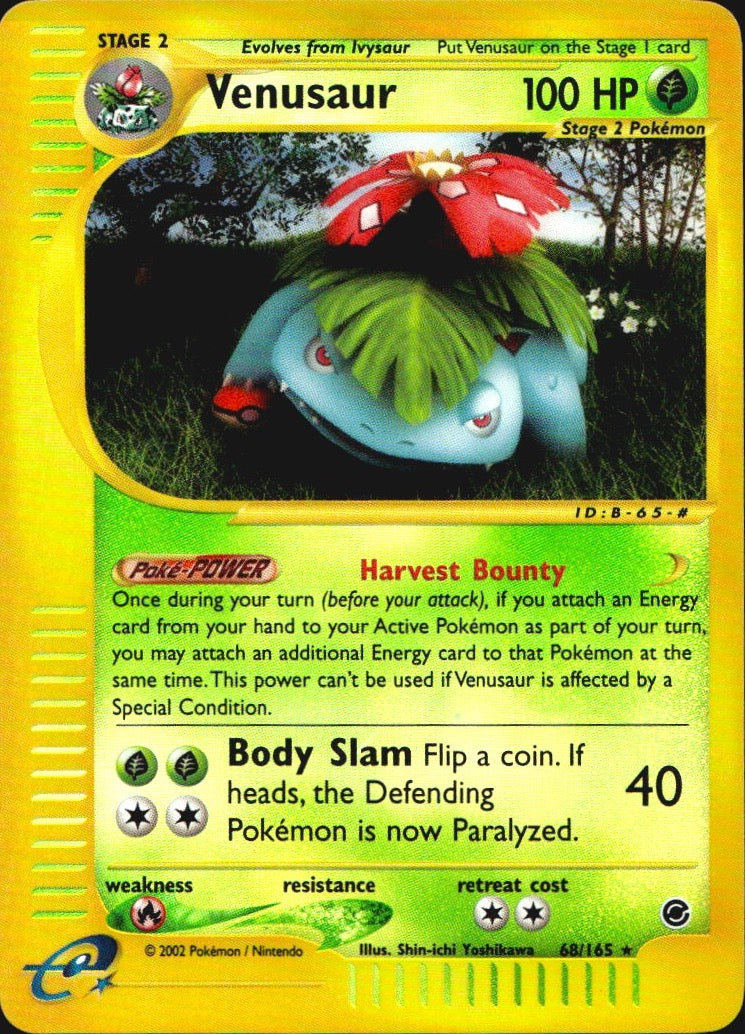 Venusaur 68/165 Rare Expedition Base Set Pokemon Reverse Holo Near Mint