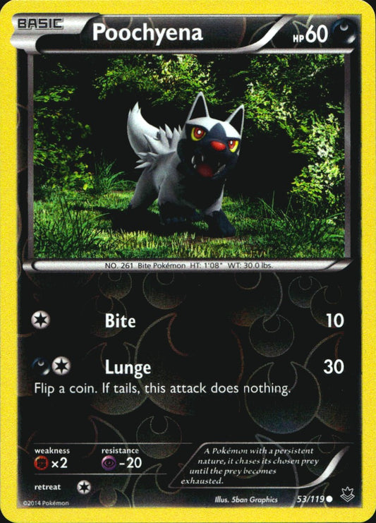 Poochyena 53/119 Common Phantom Forces Pokemon Reverse Holo Near Mint