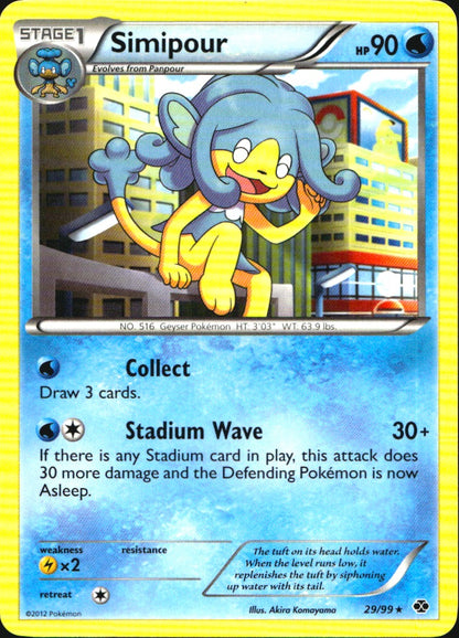 Simipour 29/99 Rare Next Destinies Pokemon Near Mint