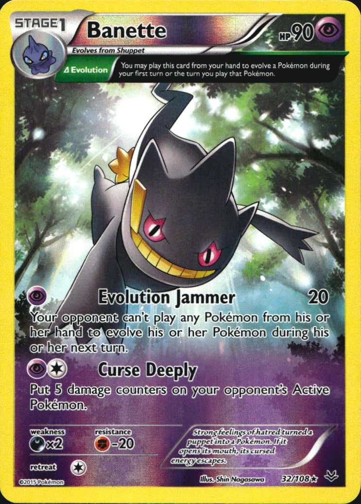 Banette 32/108 Rare Roaring Skies Pokemon Reverse Holo Near Mint