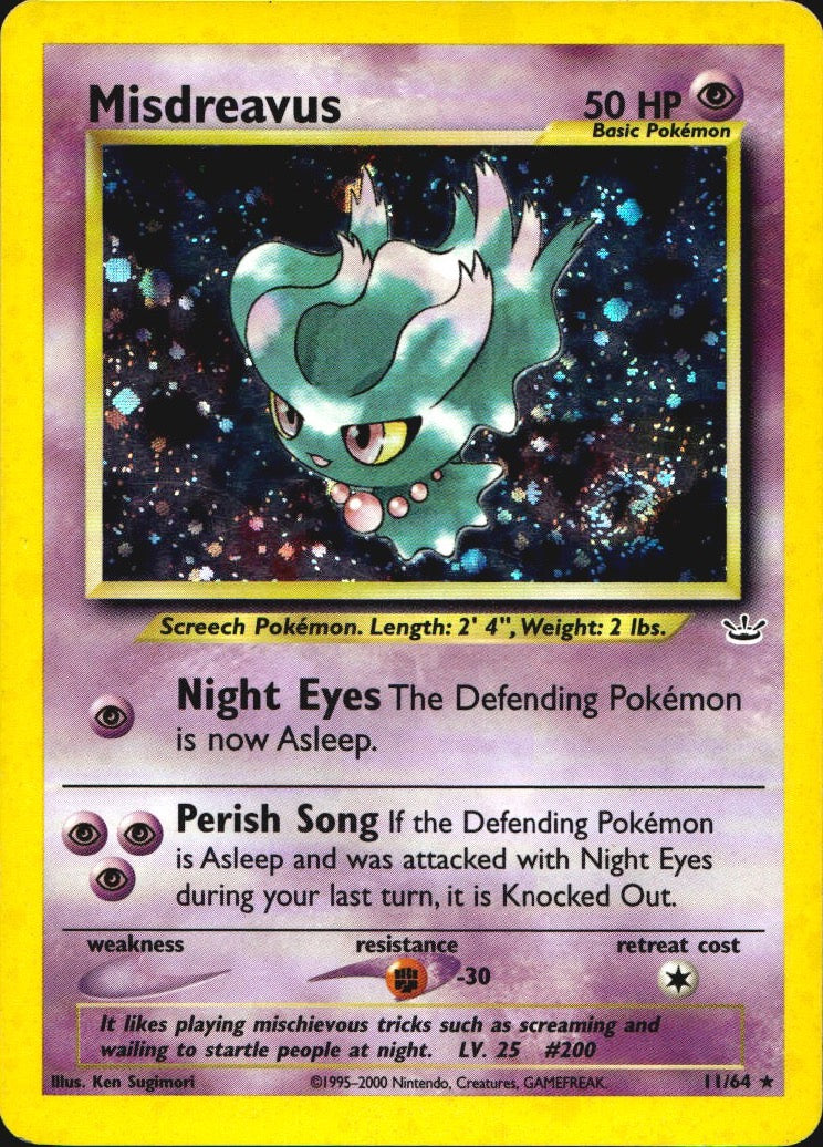 Misdreavus 11/64 Holo Rare Neo Revelation Pokemon Lightly Played