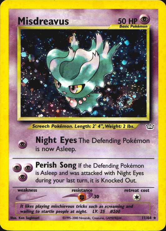 Misdreavus 11/64 Holo Rare Neo Revelation Pokemon Lightly Played