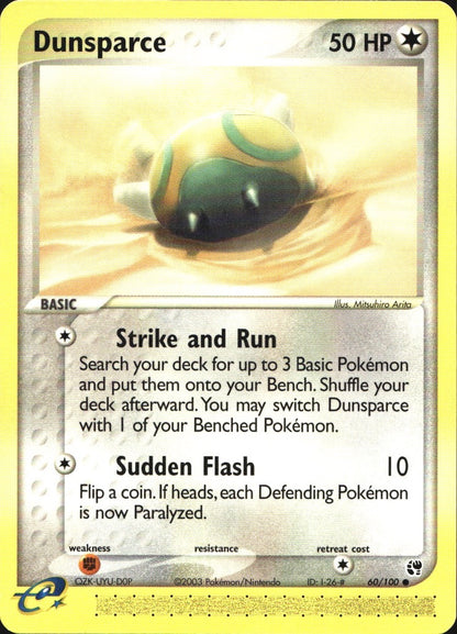 Dunsparce 60/100 Common Sandstorm Pokemon Near Mint