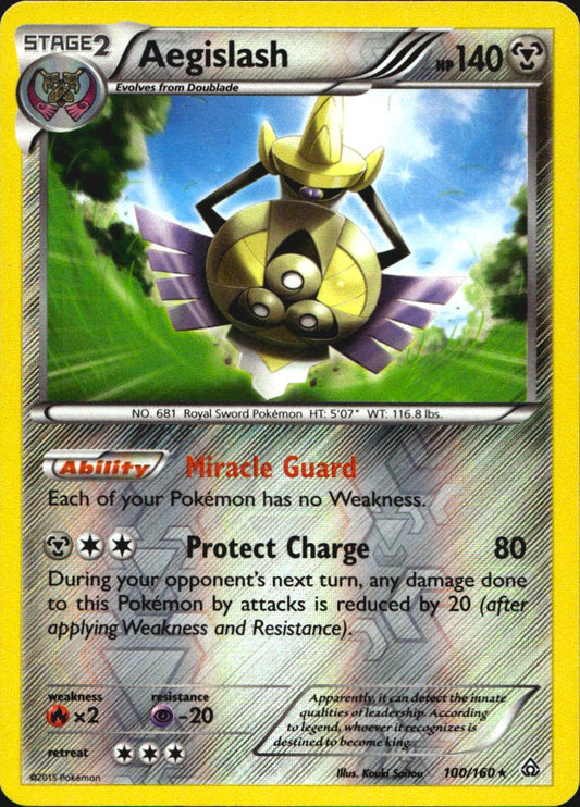 Aegislash 100/160 Primal Clash Pokemon Reverse Holo Near Mint