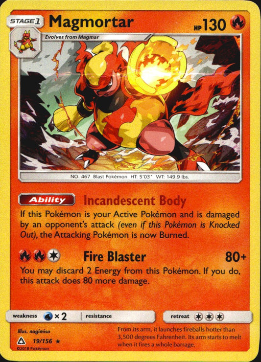 Magmortar 19/156 Holo Rare Ultra Prism Pokemon Near Mint