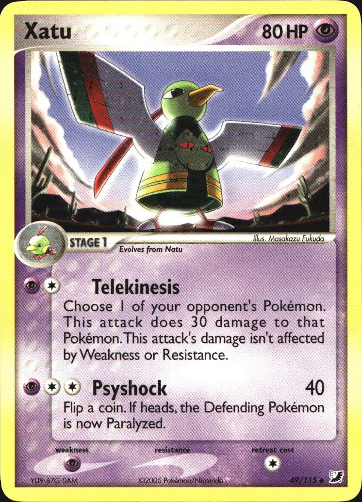 Xatu 49/115 Uncommon Unseen Forces Pokemon Near Mint