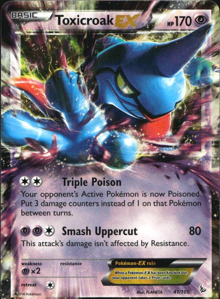 Toxicroak EX 41/106 Holo Rare EX Flashfire Pokemon Near Mint