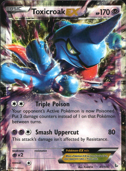 Toxicroak EX 41/106 Holo Rare EX Flashfire Pokemon Near Mint