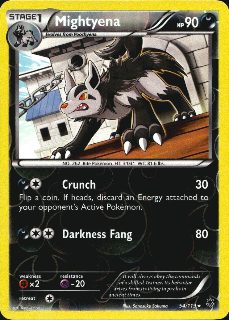 Mightyena 54/119 Rare Phantom Forces Pokemon Reverse Holo Near Mint
