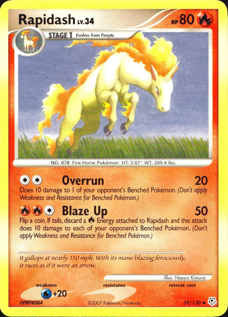 Rapidash 59/130 Uncommon Diamond & Pearl Pokemon Near Mint