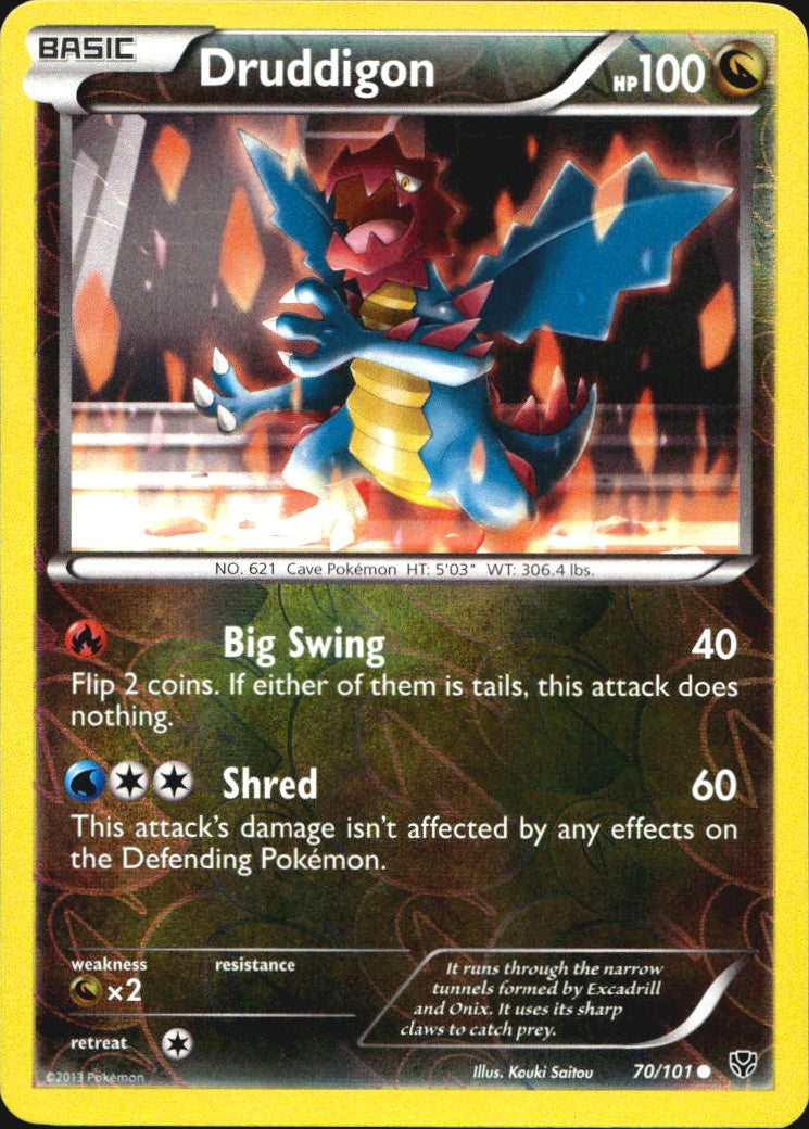 Druddigon 70/101 Common Plasma Blast Pokemon Reverse Holo Near Mint
