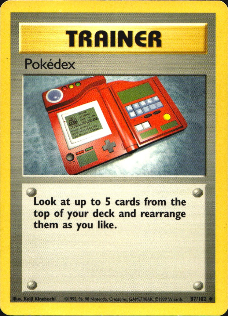 Pokedex 87/102 Uncommon Base Set Unlimited Pokemon Near Mint