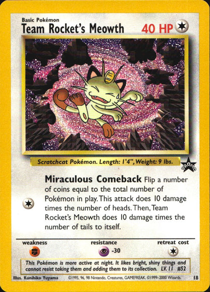 Team Rocket's Meowth 18 Promo Wizards Black Star Promos Pokemon Near Mint