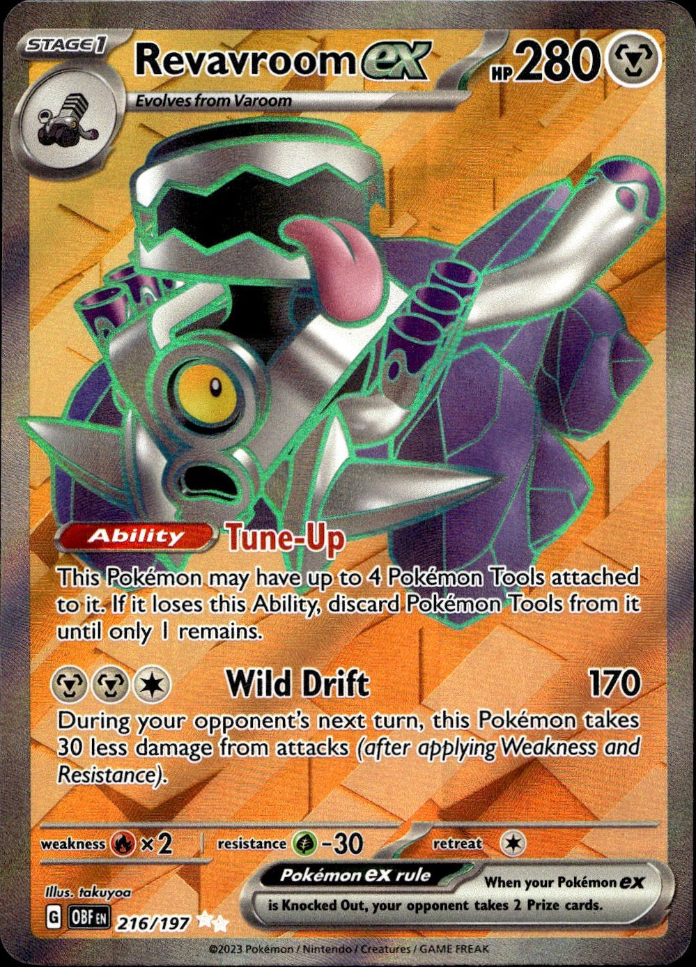 Revavroom ex 216/197 Ultra Rare Obsidian Flames Pokemon Near Mint
