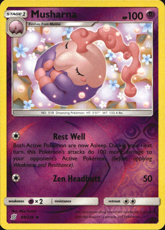 Musharna 89/236 Uncommon Unified Minds Pokemon Near Mint