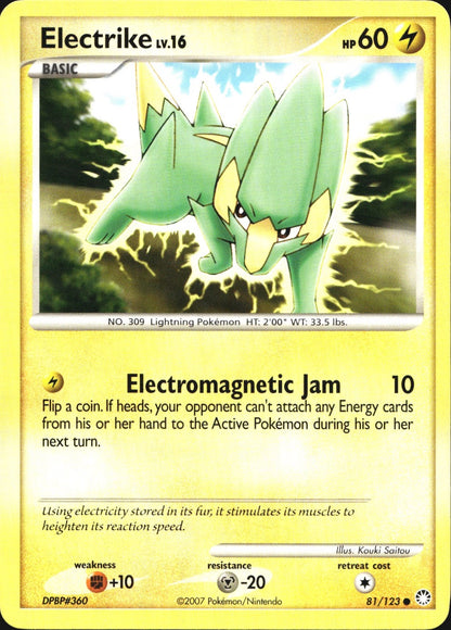Electrike 81/123 Common Mysterious Treasures Pokemon Near Mint