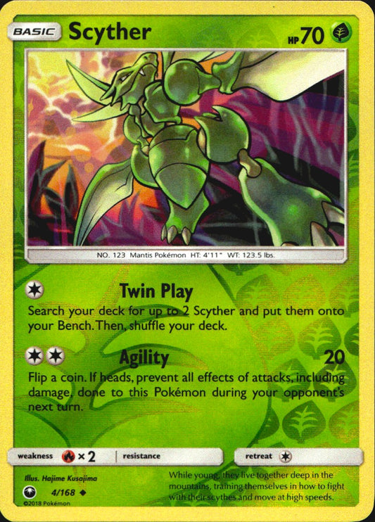 Scyther 4/168 Uncommon Celestial Storm Pokemon Reverse Holo Near Mint