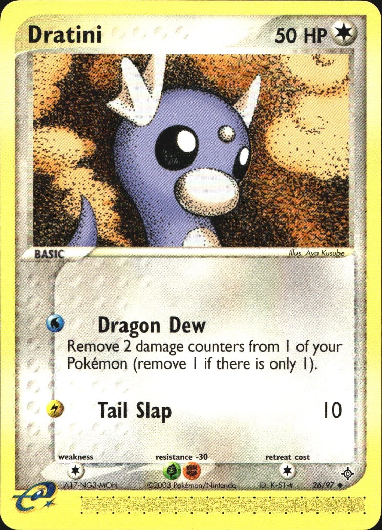 Dratini 26/97 Uncommon Dragon Pokemon Near Mint